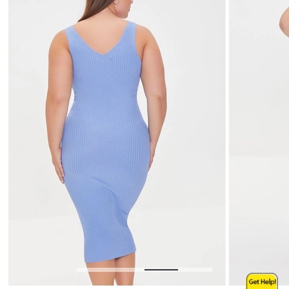 Forever 21 Plus 0X Blue Ribbed Tank dress - Picture 3 of 7